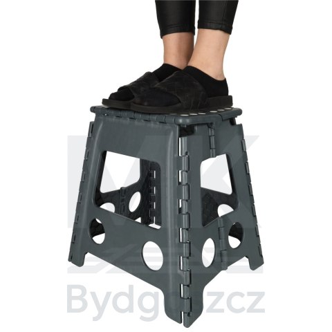 Stołek taboret składany antypoślizgowy 39cm ciemny szary Stołek taboret składany antypoślizgowy 39cm ciemny szary