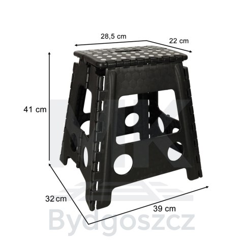 Stołek taboret składany antypoślizgowy 39cm czarny Stołek taboret składany antypoślizgowy 39cm czarny
