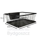 Suszarka do naczyń ociekacz na naczynia sztućce taca czarna