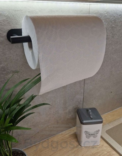 Uchwyt wieszak na papier ręcznik papierowy kuchenny taśma dwustronna mat loft czarny Uchwyt wieszak na papier ręcznik papierowy kuchenny taśma dwustronna mat loft czarny