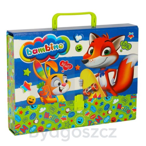 Zestaw plastyczny Bambino kredki mazaki farby w walizce 57el. Zestaw plastyczny Bambino kredki mazaki farby w walizce 57el.