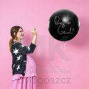 Balon Gender Reveal Chłopiec czy dziewczynka niebieskie konfetti 100cm