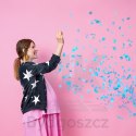 Balon Gender Reveal Chłopiec czy dziewczynka niebieskie konfetti 100cm