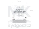 Balon foliowy dekoracja urodzinowa Happy Birthday srebrna 340cm x 35cm