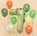 Balon foliowy urodzinowy cyfra "7" - Krokodyl 49x73 cm