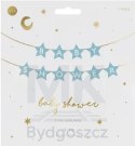 Baner napis na baby shower gwiazdki jasnoniebieskie 290cm x 16,5cm