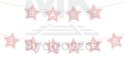 Baner napis na baby shower gwiazdki jasnoróżowe 290cm x 16,5cm