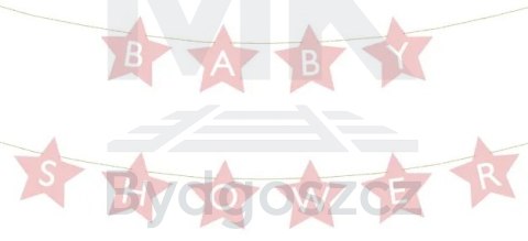 Baner napis na baby shower gwiazdki jasnoróżowe 290cm x 16,5cm Baner napis na baby shower gwiazdki jasnoróżowe 290cm x 16,5cm
