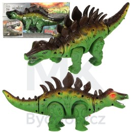 Dinozaur Stegozaur zabawka interaktywna na baterie chodzi świeci ryczy