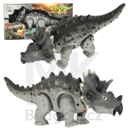 Dinozaur Triceratops zabawka interaktywna na baterie chodzi świeci ryczy