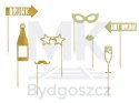 Gadżety rekwizyty do zdjęć Let's Celebrate złoty fotobudka 8 elementów