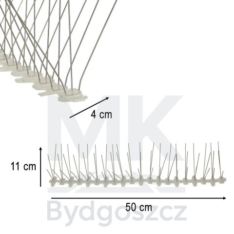 Kolce metalowe na ptaki gołębie 50cm x 11cm x 4cm Kolce metalowe na ptaki gołębie 50cm x 11cm x 4cm