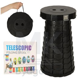 Krzesło składane taboret teleskopowy turystyczny przenośny czarny 200kg