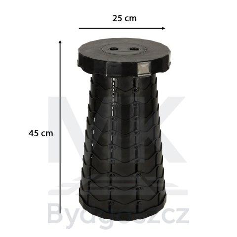 Krzesło składane taboret teleskopowy turystyczny przenośny czarny 200kg Krzesło składane taboret teleskopowy turystyczny przenośny czarny 200kg