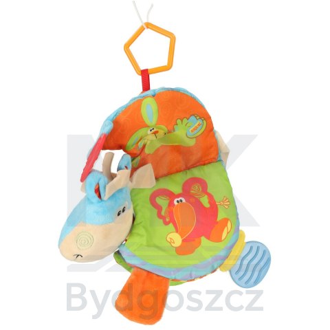 Książeczka sensoryczna grzechotka gryzak osiołek Książeczka sensoryczna grzechotka gryzak osiołek