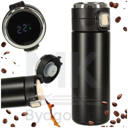 Kubek bidon termiczny z ustnikiem termos LED 420ml czarny