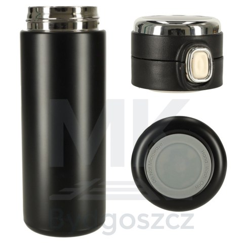 Kubek bidon termiczny z ustnikiem termos LED 420ml czarny Kubek bidon termiczny z ustnikiem termos LED 420ml czarny