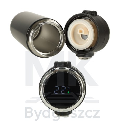 Kubek bidon termiczny z ustnikiem termos LED 420ml czarny Kubek bidon termiczny z ustnikiem termos LED 420ml czarny
