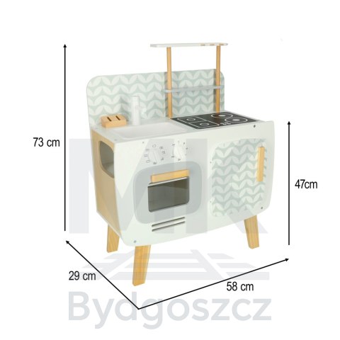 Kuchnia dla dzieci drewniana MDF LULILO RETRO akcesoria 73cm Kuchnia dla dzieci drewniana MDF LULILO RETRO akcesoria 73cm