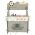 Kuchnia dla dzieci drewniana MDF piekarnik garnki akcesoria 70cm