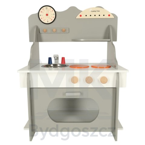 Kuchnia dla dzieci drewniana MDF piekarnik garnki akcesoria 70cm