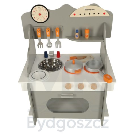 Kuchnia dla dzieci drewniana MDF piekarnik garnki akcesoria 70cm
