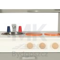 Kuchnia dla dzieci drewniana MDF piekarnik garnki akcesoria 70cm