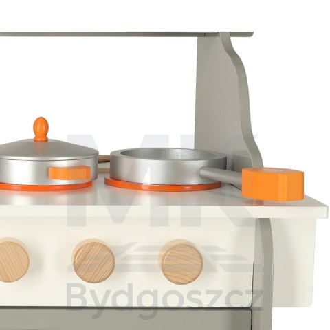 Kuchnia dla dzieci drewniana MDF piekarnik garnki akcesoria 70cm