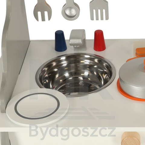 Kuchnia dla dzieci drewniana MDF piekarnik garnki akcesoria 70cm