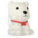 Lampka nocna dla dzieci silikonowa dotykowa miękka 8 LED USB RGB biała piesek
