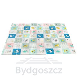 Mata edukacyjna piankowa dwustronna składana słonie alfabet 180 x 200 cm