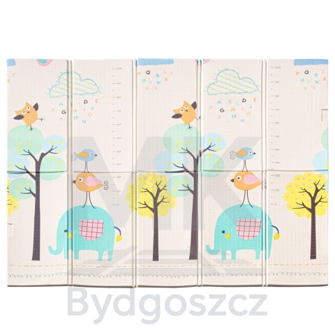 Mata edukacyjna piankowa dwustronna składana słonie alfabet 180 x 200 cm Mata edukacyjna piankowa dwustronna składana słonie alfabet 180 x 200 cm