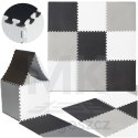 Mata edukacyjna piankowa puzzle szara 180 x 180 cm 9 elementów
