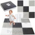 Mata edukacyjna piankowa puzzle szara 180 x 180 cm 9 elementów
