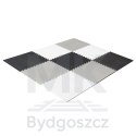 Mata edukacyjna piankowa puzzle szara 180 x 180 cm 9 elementów