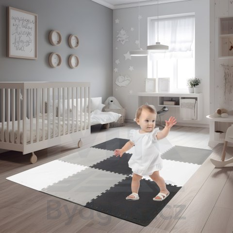 Mata edukacyjna piankowa puzzle szara 180 x 180 cm 9 elementów Mata edukacyjna piankowa puzzle szara 180 x 180 cm 9 elementów