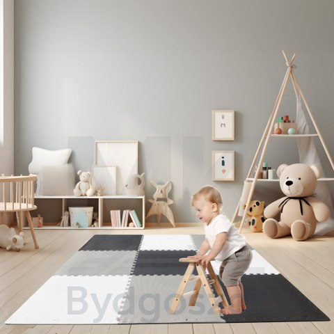 Mata edukacyjna piankowa puzzle szara 180 x 180 cm 9 elementów Mata edukacyjna piankowa puzzle szara 180 x 180 cm 9 elementów