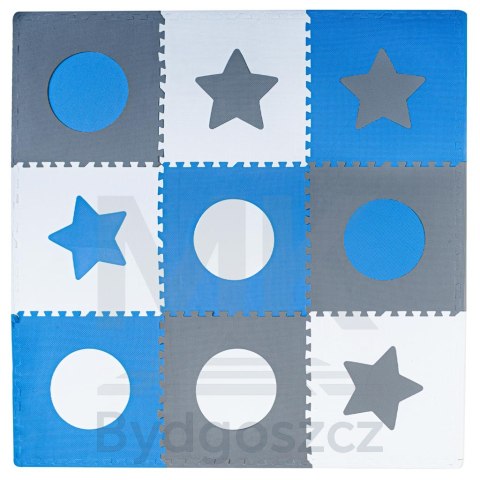 Mata edukacyjna piankowa puzzle szara niebieska 60 x 60 cm 9 elementów Mata edukacyjna piankowa puzzle szara niebieska 60 x 60 cm 9 elementów