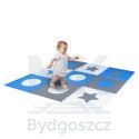 Mata edukacyjna piankowa puzzle szara niebieska 60 x 60 cm 9 elementów