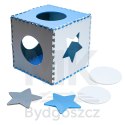 Mata edukacyjna piankowa puzzle szara niebieska 60 x 60 cm 9 elementów