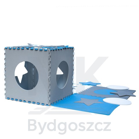 Mata edukacyjna piankowa puzzle szara niebieska 60 x 60 cm 9 elementów Mata edukacyjna piankowa puzzle szara niebieska 60 x 60 cm 9 elementów