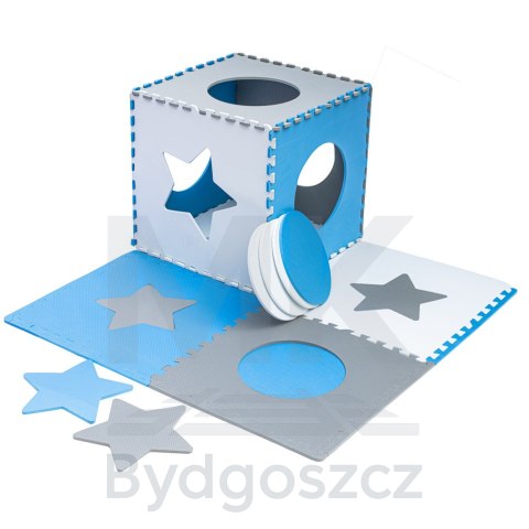 Mata edukacyjna piankowa puzzle szara niebieska 60 x 60 cm 9 elementów Mata edukacyjna piankowa puzzle szara niebieska 60 x 60 cm 9 elementów