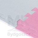 Mata edukacyjna piankowa puzzle szara różowa 60 x 60 cm 9 elementów