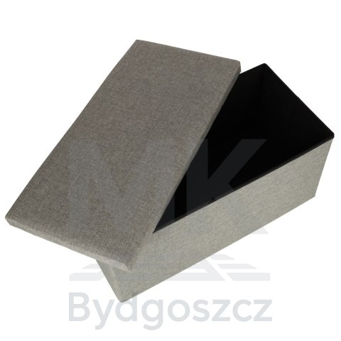 Puf składany ze schowkiem szary duży 76x38x38cm Puf składany ze schowkiem szary duży 76x38x38cm