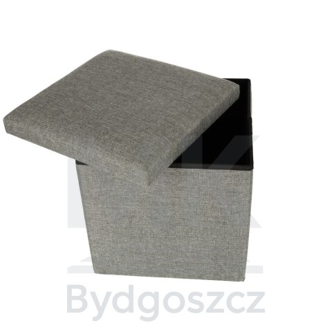 Pufa składana ze schowkiem otwierana do siedzenia podnóżek szara 38x38x38cm Pufa składana ze schowkiem otwierana do siedzenia podnóżek szara 38x38x38cm