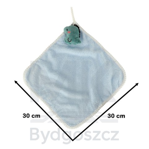 Ręcznik ręczniczek do rąk dla dzieci do przedszkola 30x30cm niebieski dinozaur Ręcznik ręczniczek do rąk dla dzieci do przedszkola 30x30cm niebieski dinozaur