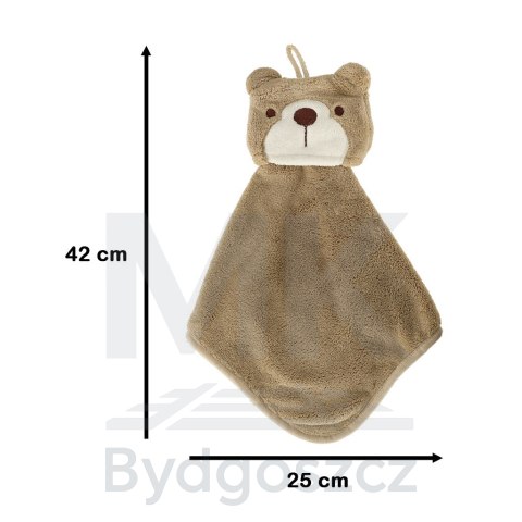 Ręcznik ręczniczek do rąk dla dzieci do przedszkola 42x25cm brązowy miś Ręcznik ręczniczek do rąk dla dzieci do przedszkola 42x25cm brązowy miś