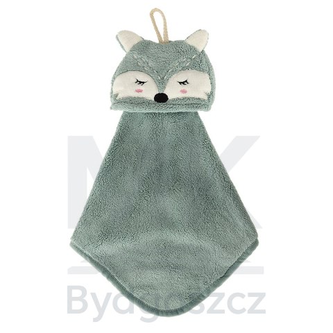 Ręcznik ręczniczek do rąk dla dzieci do przedszkola 42x25cm niebieski lisek Ręcznik ręczniczek do rąk dla dzieci do przedszkola 42x25cm niebieski lisek