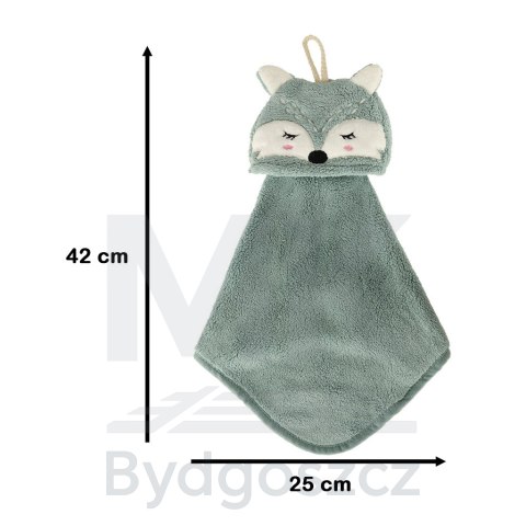 Ręcznik ręczniczek do rąk dla dzieci do przedszkola 42x25cm niebieski lisek Ręcznik ręczniczek do rąk dla dzieci do przedszkola 42x25cm niebieski lisek