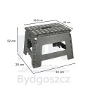 Stołek taboret składany antypoślizgowy 22cm ciemny szary